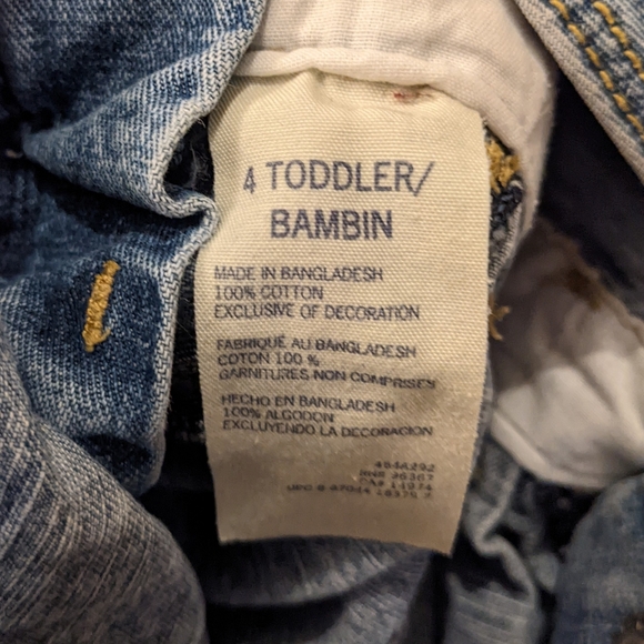 4T OshKosh B'Gosh Blue Denim Short Overalls - Picture 4 of 4